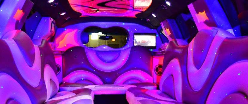 Luxury Pink Hummer Limo Interior