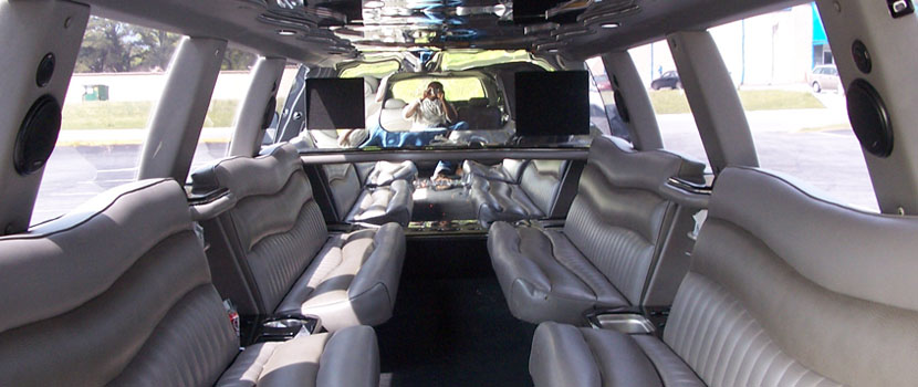 24 Pax Ford Excursion Limo Interior